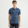 Men's Regular Fit Polo Neck Textured T-shirt