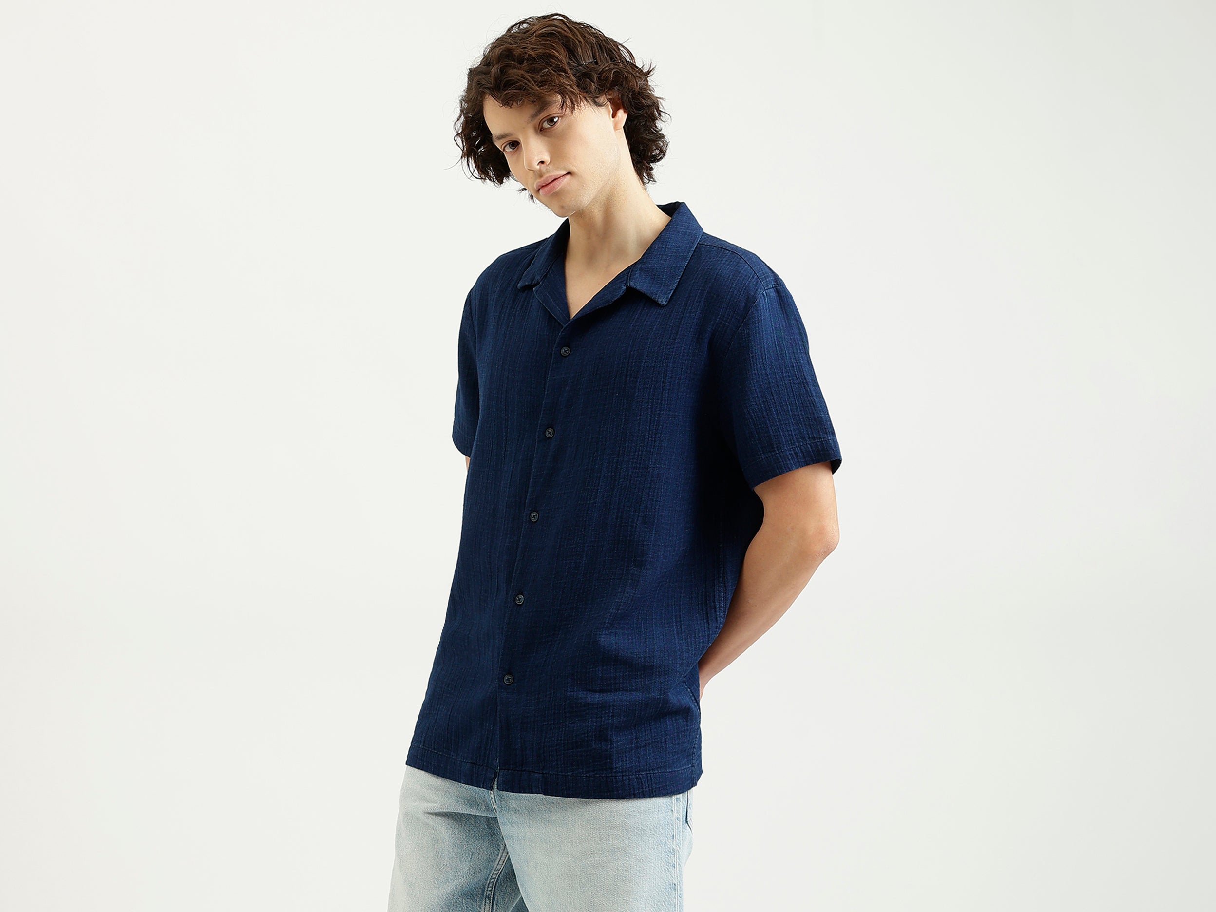 Regular Fit Spread Collar Solid Shirt