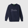 Boys Embroidered Logo Round Neck Sweater