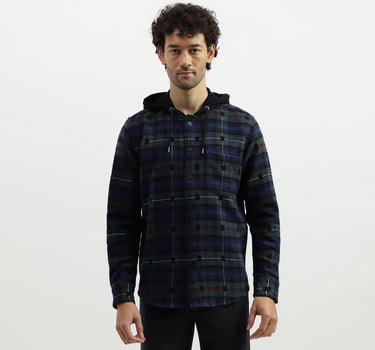 Regular Spread Collar Checkered Shirts