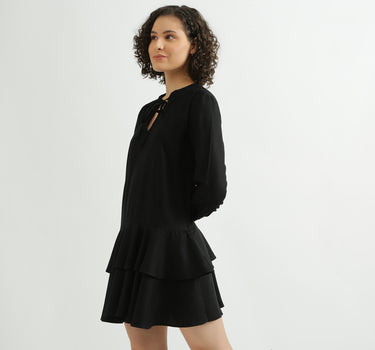 Black Tiered Ruffle Dress