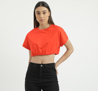 Regular Fit Round Neck Solid Top