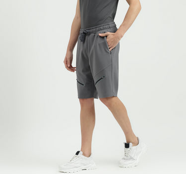 Solid Regular Fit Mid Waist Shorts