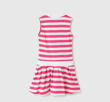 Flared Regular-Fit V-Neck Striped Dress