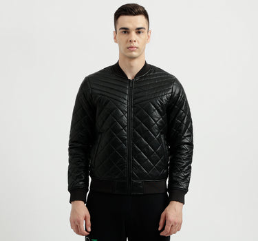 Men's Regular Fit Baseball Collar Quilted Jacket