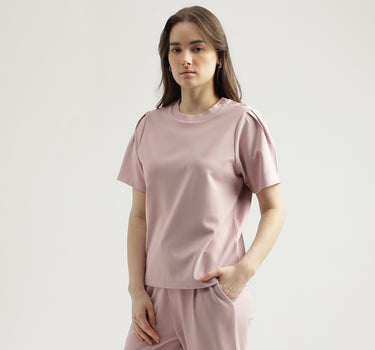 Regular Fit Round Neck Solid Women's Top