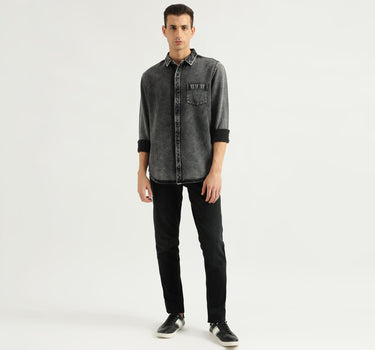 Men's Regular Fit Spread Collar Solid Shirts