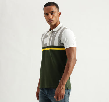 Men's Regular Fit Polo Collar Color Block Tshirts