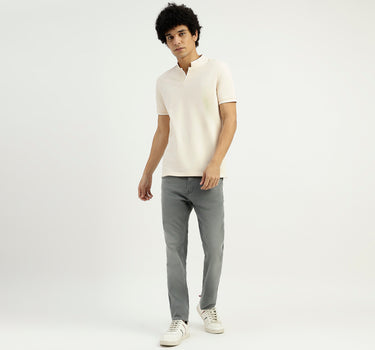 Regular Fit Henley Neck Solid T-Shirt