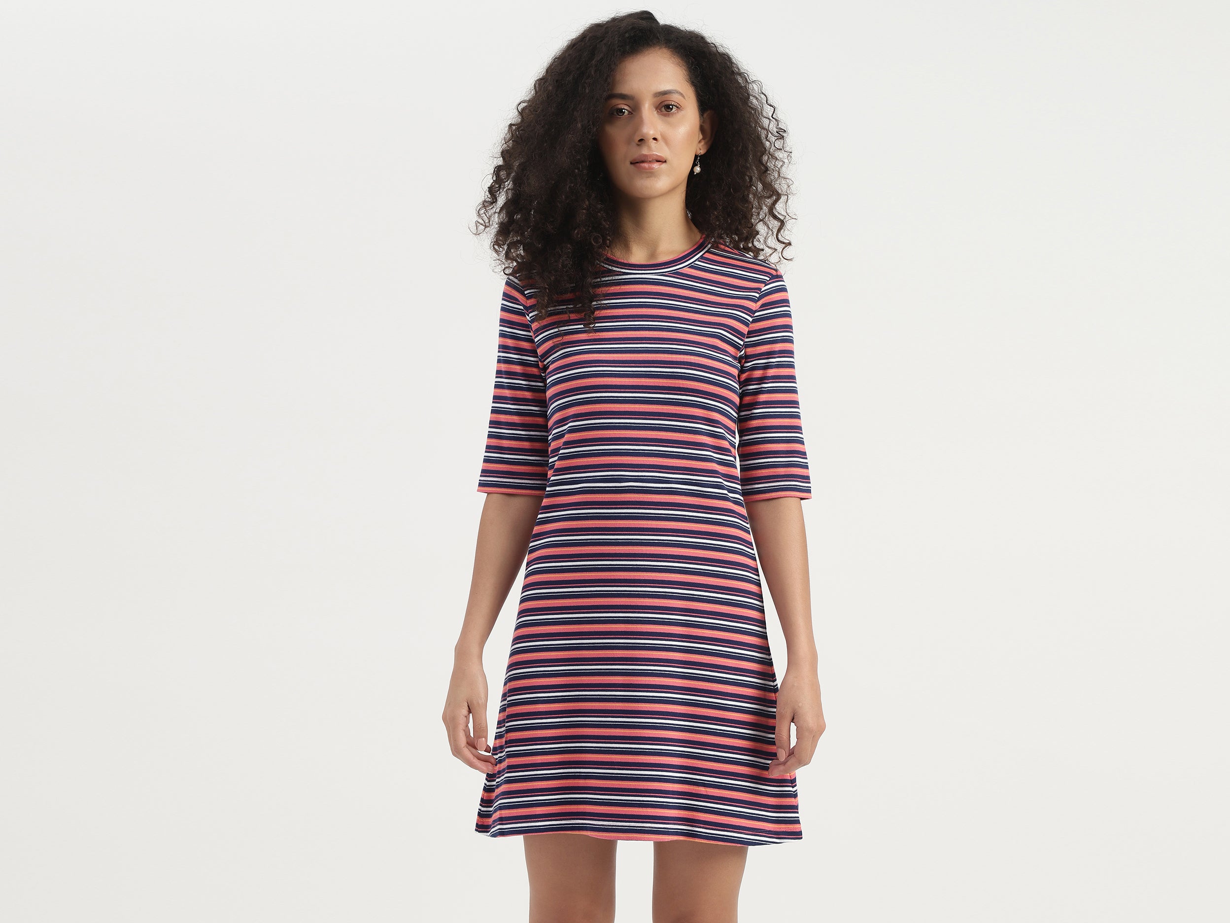 Striped Slim Fit Mini Dress