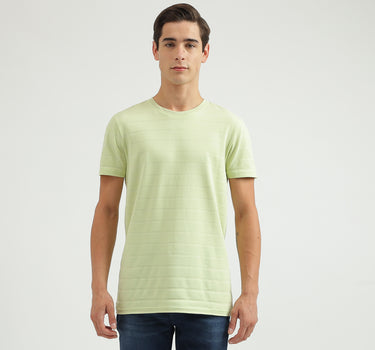 Textured Crew Neck Regular-Fit T-Shirt