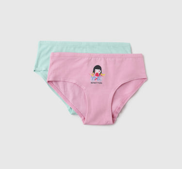 Pack of 2 Little Girl Print Low Rise Briefs