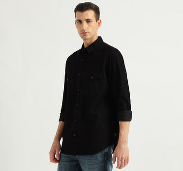 Men's Regular Fit Spread Collar Solid Shirts