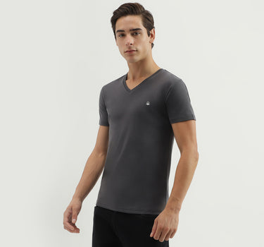 Men's Regular Fit V-Neck Solid T-Shirt