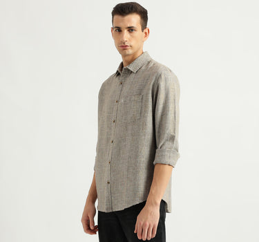 Men's Slim Fit Spread Collar Checked Shirts