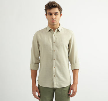 Men Checked Spread Collar Shirt