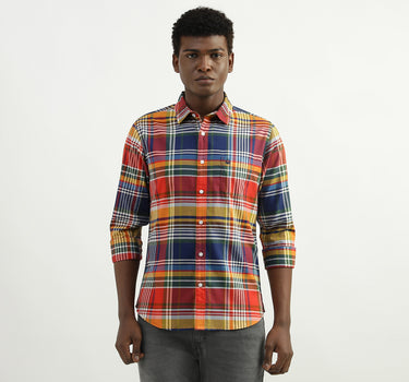 Cotton Checked Spread Collar Mens Shirts