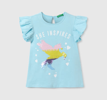 Girls Printed Round Neck T-Shirt