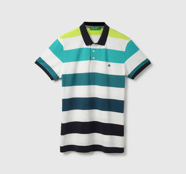 Cotton Striped Polo Collar Mens T-shirts