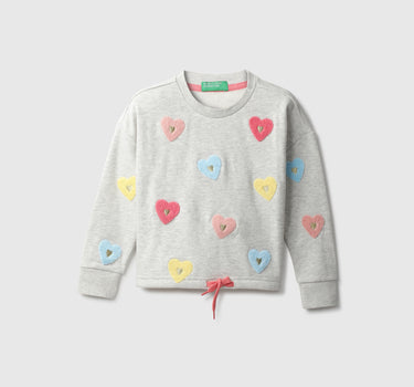 Girls Embroidery Round Neck Sweatshirt