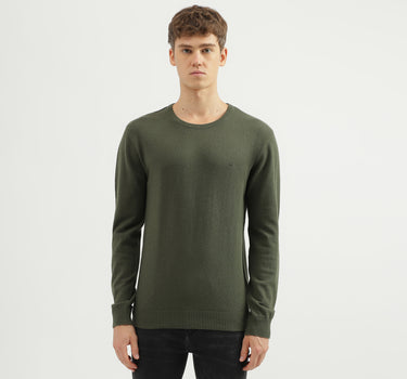 Men's Regular Fit Crew Neck Solid Sweater