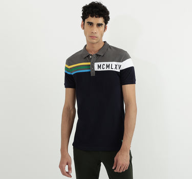 Men Colorblock Polo Neck Polo T-Shirt