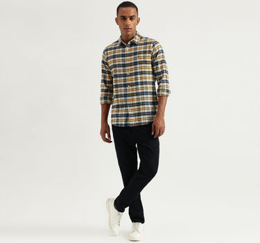 Men's Regular Fit Spread Collar Checked Shirts