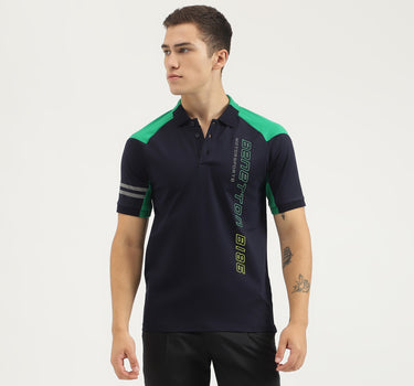 Regular Fit Polo Neck Printed T-shirt