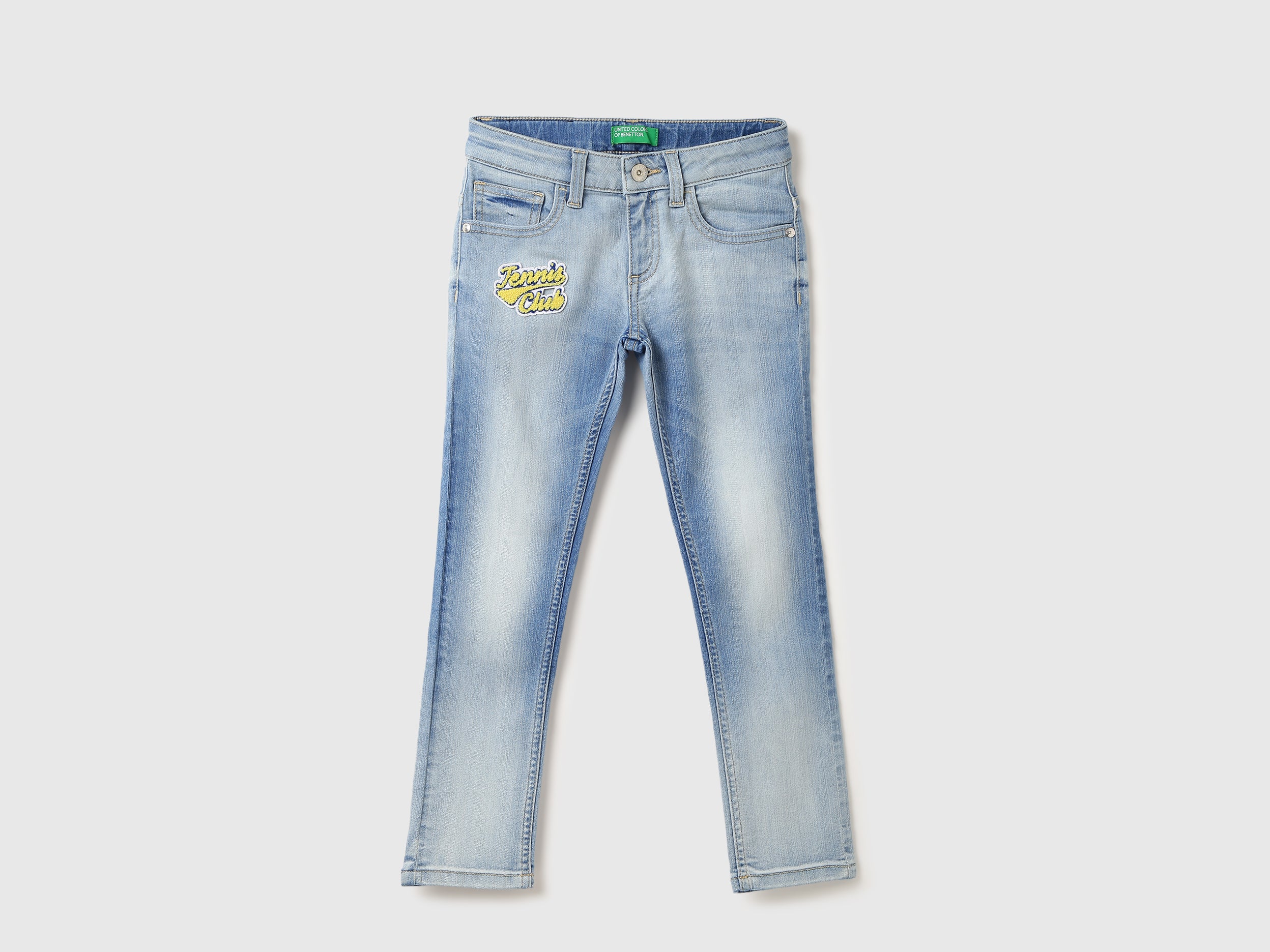 Boys Embroidered Logo Slim Fit Jeans