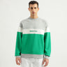 Men's Boxy Fit Round Neck Color Block Sweatshirt