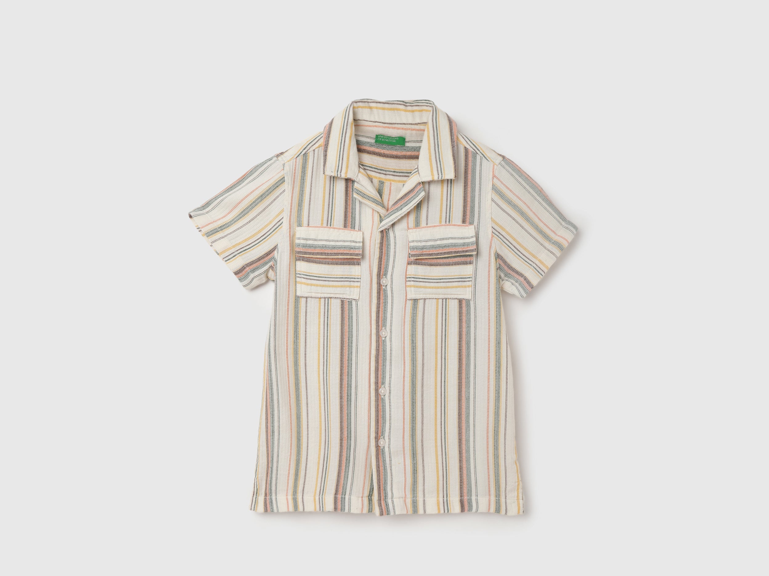 Regular Fit Spread Collar Striped Shirt