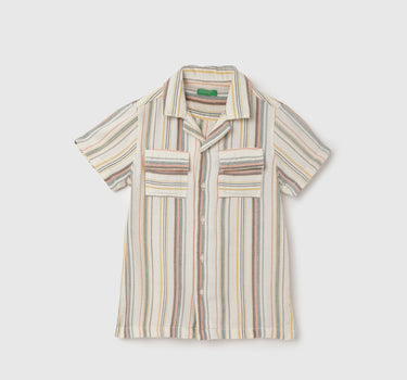 Regular Fit Spread Collar Striped Shirt