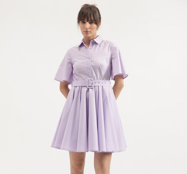 Regular Fit Spread Collar Solid Dress