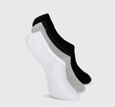 Pack of 3 Solid & Branded Socks