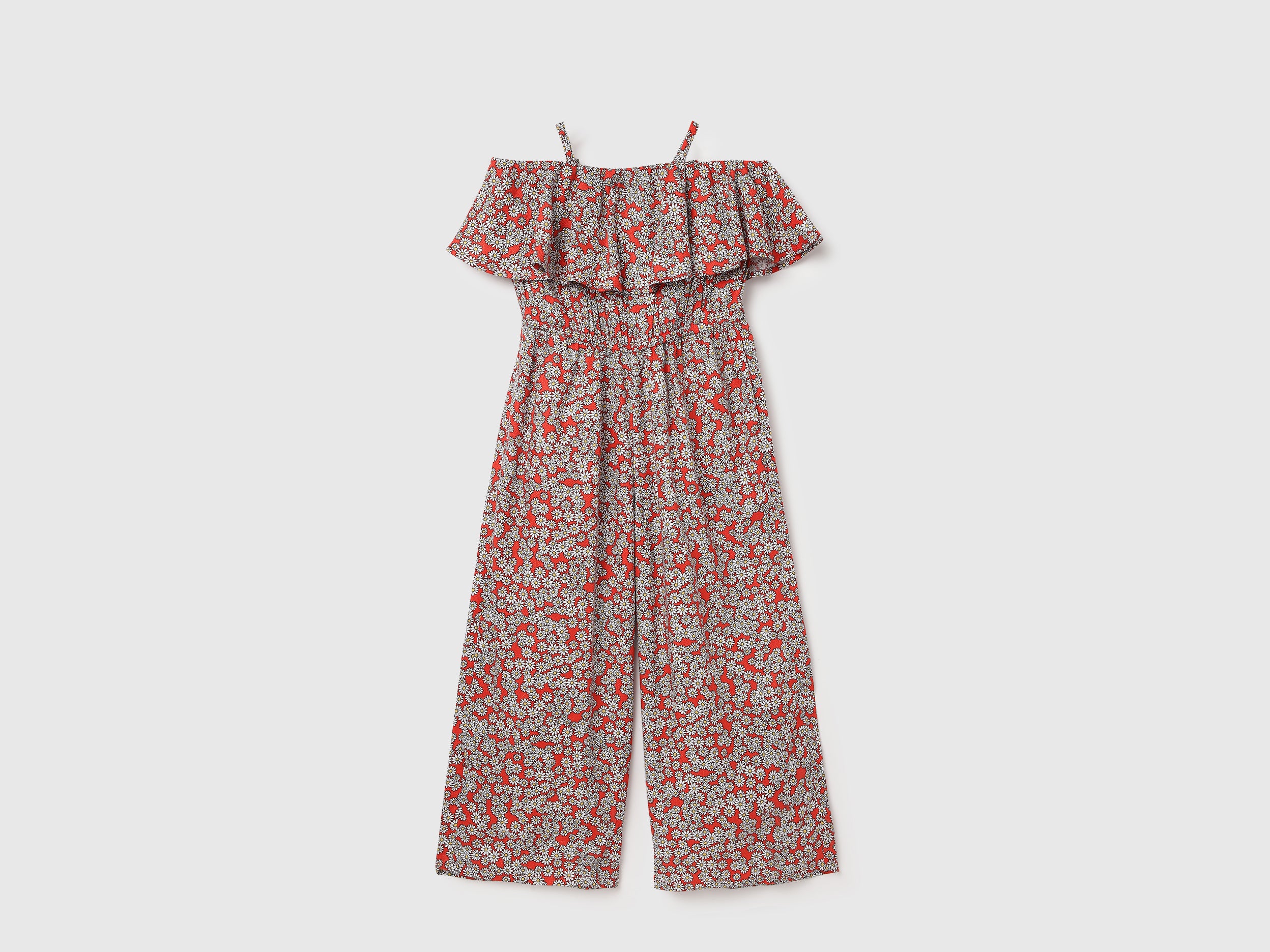 Regular Fit Square Neck Floral Jumpsuit