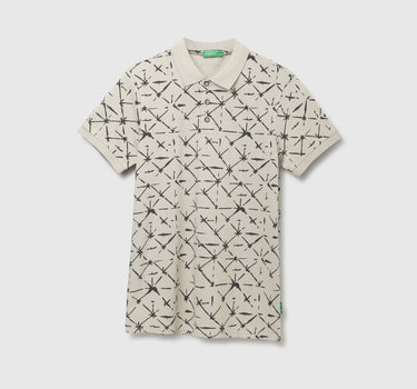 Abstract Printed Polo T-Shirt