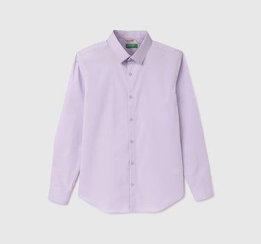 Slim Fit Spread Collar Solid Shirt