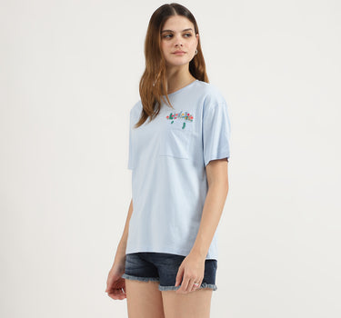 Relaxed Fit Round Neck Embroidered T-Shirts