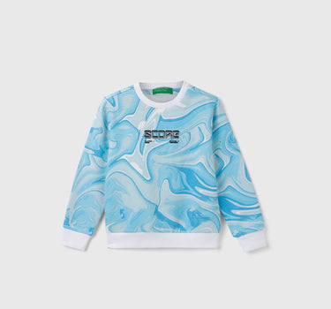 Boy's Regular Fit Round Neck Abstract Print Sweatshirt