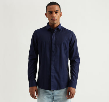 Men's Slim Fit Cutaway Collar Solid Shirts