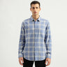 Men's Slim Fit Spread Collar Checked Shirts