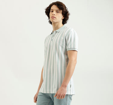 Regular Fit Polo Neck Striped T-Shirt