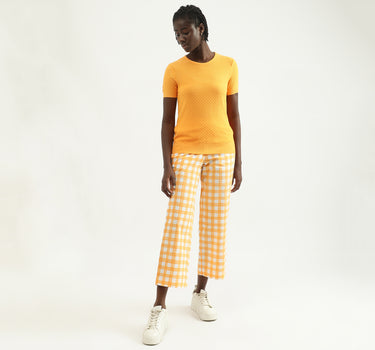 Women Checked Regular Fit Trousers