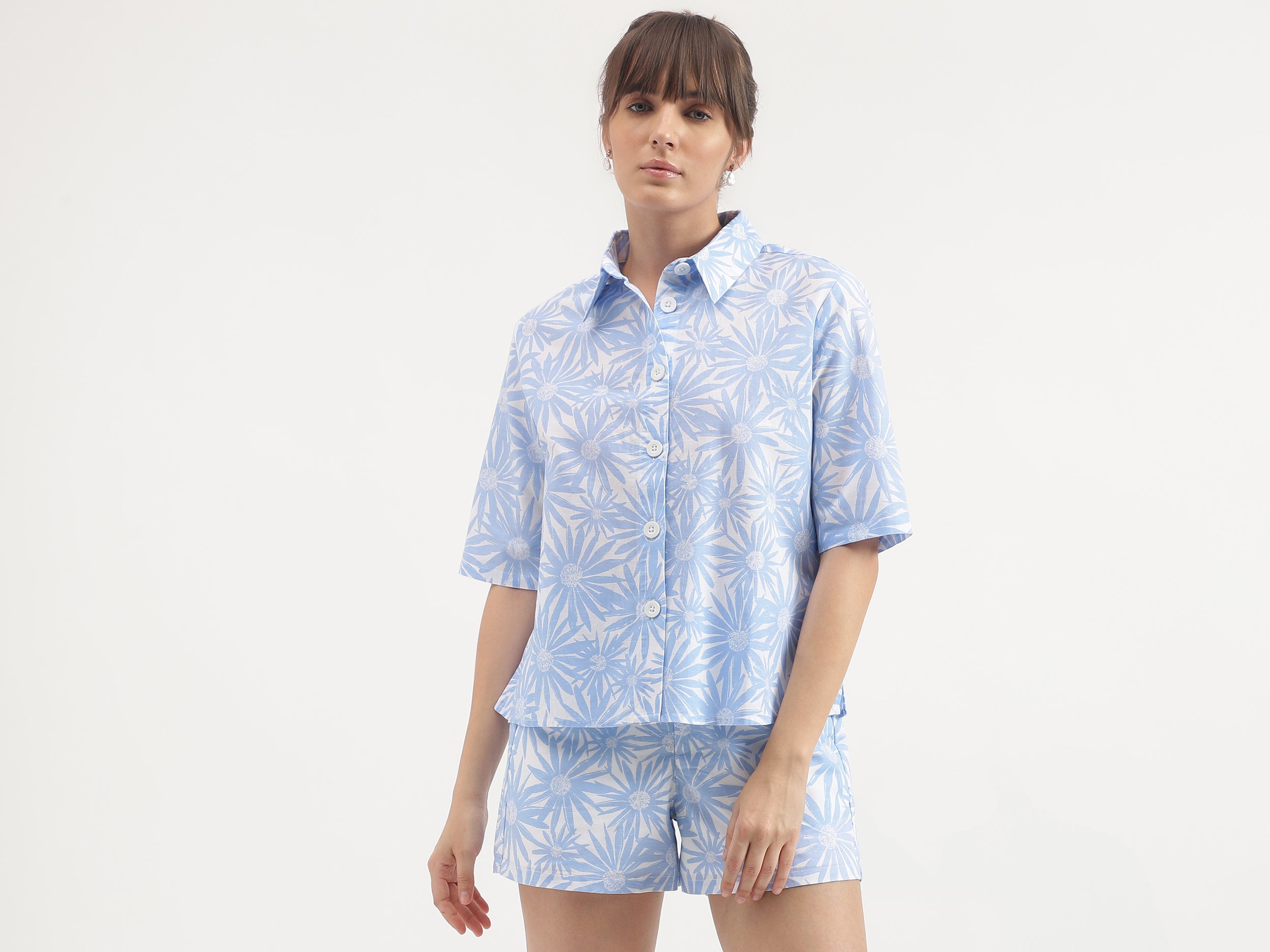 Regular Fit Spread Collar Printed Shirt