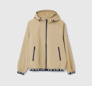 Hood Solid Zipper Jacket