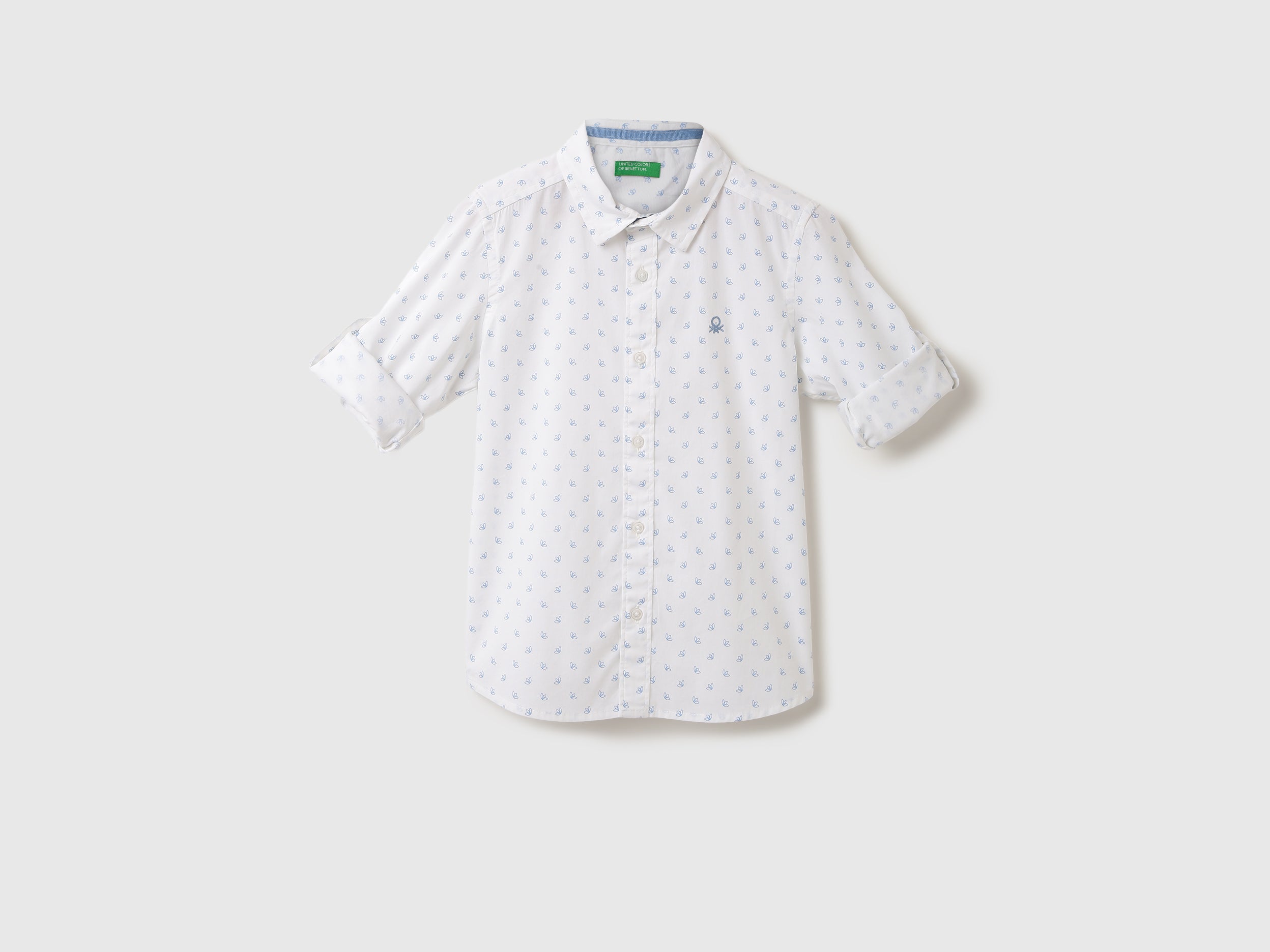 Boys Printed Spread Collar Shirt