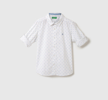 Boys Printed Spread Collar Shirt