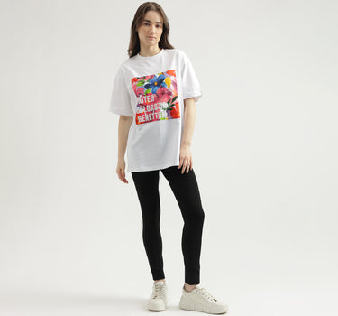 Regular Fit Crew Neck Printed Women's T-Shirt