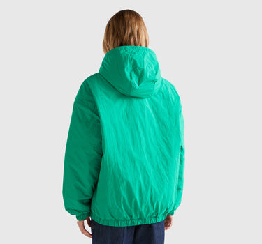 Relaxed Fit Zip Up Solid Puffer Jacket