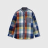 Mandarin Checkered Button Down Shirt